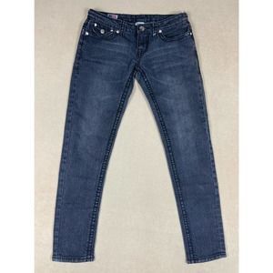 True Religion Joey Womens 27 Skinny Jeans Regular Fit Low Rise Stretch Black